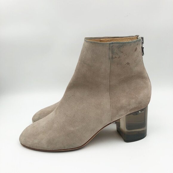 RAG & BONE Drea Tan Leather Suede Block Heel Ankle Boot Womens 9.5 - Picture 4 of 12